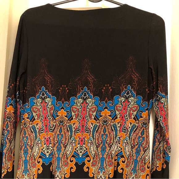 Carmen Carmen Marc Valvo W Size M  Crew Neck 3/4 Sleeve  M/Black Sheath Dress - Picture 6 of 11